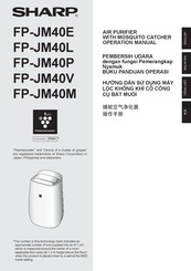 Sharp Plasmacluster FP-JM40E Operation Manual