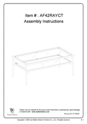 Walker Edison AF42RAYCT Assembly Instructions Manual