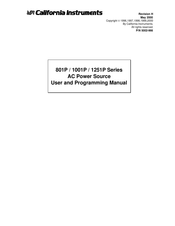 California Instruments 801P Series User And Programming Manual
