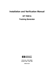 HP 70301A Installation And Verification Manual