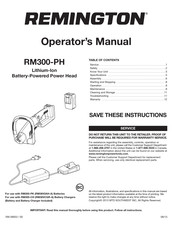 Remington RM300-PH Operator's Manual