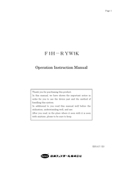 Fenwal F1H-RYW1K Operation & Instruction Manual