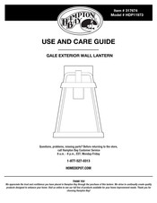 HAMPTON BAY GALE HDP11973 Use And Care Manual