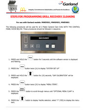 Garland MWE-9801 Steps For Programming Recovery Cleaning