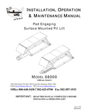 Challenger Lifts 68000 Installation, Operation & Maintenance Manual