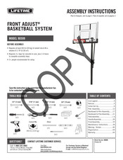Lifetime FRONT ADJUST 90599 Assembly Instructions Manual