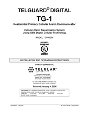 Telular TELGUARD DIGITAL TG-1 Installation And Operating Instructions Manual