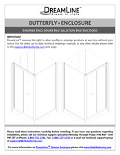 Dreamline BUTTERFLY+ENCLOSURE Installation Instructions Manual