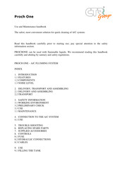 CTR Group Proch One Use And Maintenance Handbook