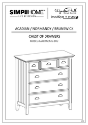 Simpli Home Wyndenhall Brooklin + Max AXCRACA45-BRU Manual