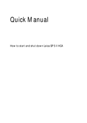 Leica SP5 II Quick Manual