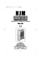 Hjm 825 Instructions Manual