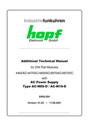 hopf 4465AC Additional Technical Manual