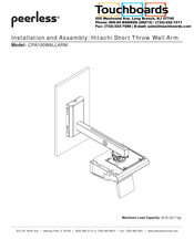 Touchboards peerless CPA100WALLARM Installation And Assembly Manual