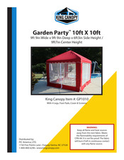 King Canopy Garden Party GP1010 Assembly Instructions Manual