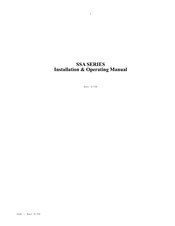 Elmo SSA-8/100 Installation & Operating Manual