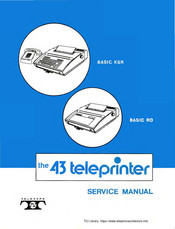 Teletype 43 Basic RO No TU Service Manual
