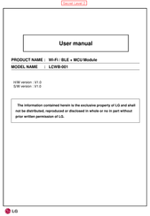 LG LCWB-001 User Manual