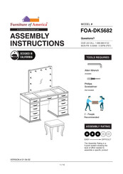 Furniture of America FOA-DK5682 Assembly Instructions Manual