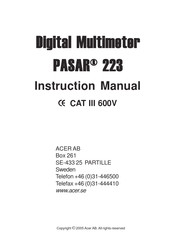 Acer PASAR 223 Instruction Manual