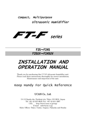 UCAN FT-F Series Installation And Operation Manual