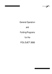 BaSys FOLDJET 2000 General Operations Manual