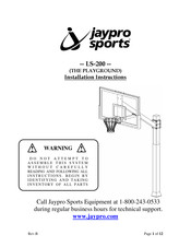 Jaypro Sports LS-200 Installation Instructions Manual