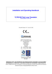 PEAK COMMUNICATIONS TLTR3100 Installation And Operating Handbook