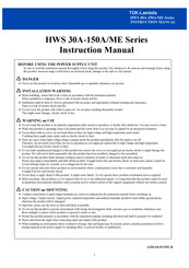 TDK-Lambda HWS50A/MEA Instruction Manual