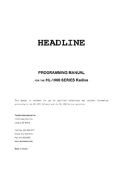 Headline HL-1000 Programming Manual