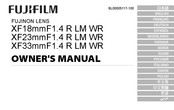 Fujifilm XF18mmF1.4 R LM WR Owner's Manual
