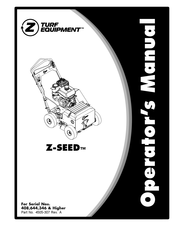 Turf Equipment Z-SEED Operator's Manual