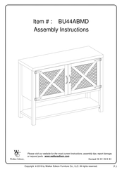 Walker Edison BU44ABMD Assembly Instructions Manual