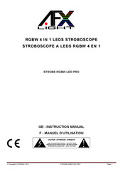 afx light STROBE RGBW LED PRO Instruction Manual