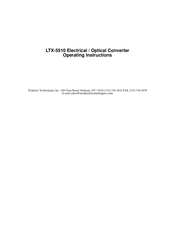 Terahertz Technologies LTX-5510 Operating Instructions Manual