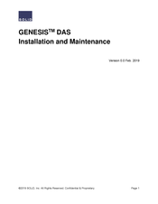 Solid GENESIS DAS Installation And Maintenance Manual