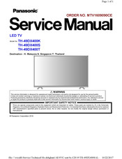 Panasonic TH-49DX400S Service Manual