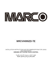 Marco MRCVH095ZD-TE Installation Instructions And Recommendations For Using And Maintaining
