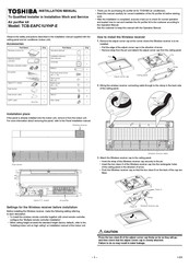 Toshiba TCB-EAPC1UYHP-E Installation Manual