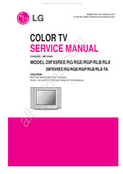LG 29FX5REE Service Manual
