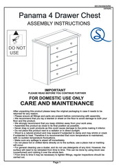Seconique Furniture Panama Assembly Instructions Manual