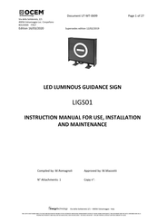 OCEM LIGS01 Instruction Manual For Use, Installation And Maintenance