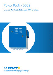 Lorentz 19-000185 Manual For Installation And Operation