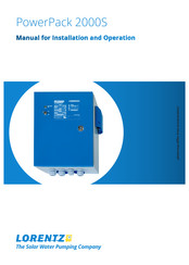 Lorentz PowerPack PP2000S Manual For Installation And Operation