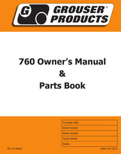 Grouser Products 760 Owner's Manual & Parts Book