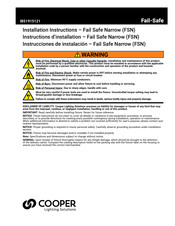 Cooper Lighting Solutions Fail Safe Narrow Installation Instructions Manual