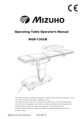 Mizuho MOS-1302B Operator's Manual