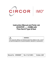 Circor IMO G323FHF Series Instruction Manual And Parts List