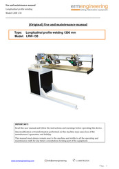 ermengineering LRW-130 Use And Maintenance Manual