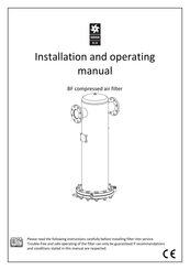 OMEGA AIR BF 0900 Installation And Operating Manual